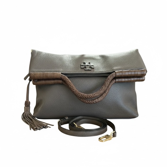 Tory Burch Foldover Leather Tassel Bag – EUC | Top Handle Crossbody